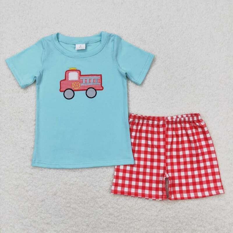 Wholesale Baby Boy Summer Set Children Short Sleeves Duck Tee Cotton T-shirt Toddler Infant Embroidered Camo Shorts Kids Outfit