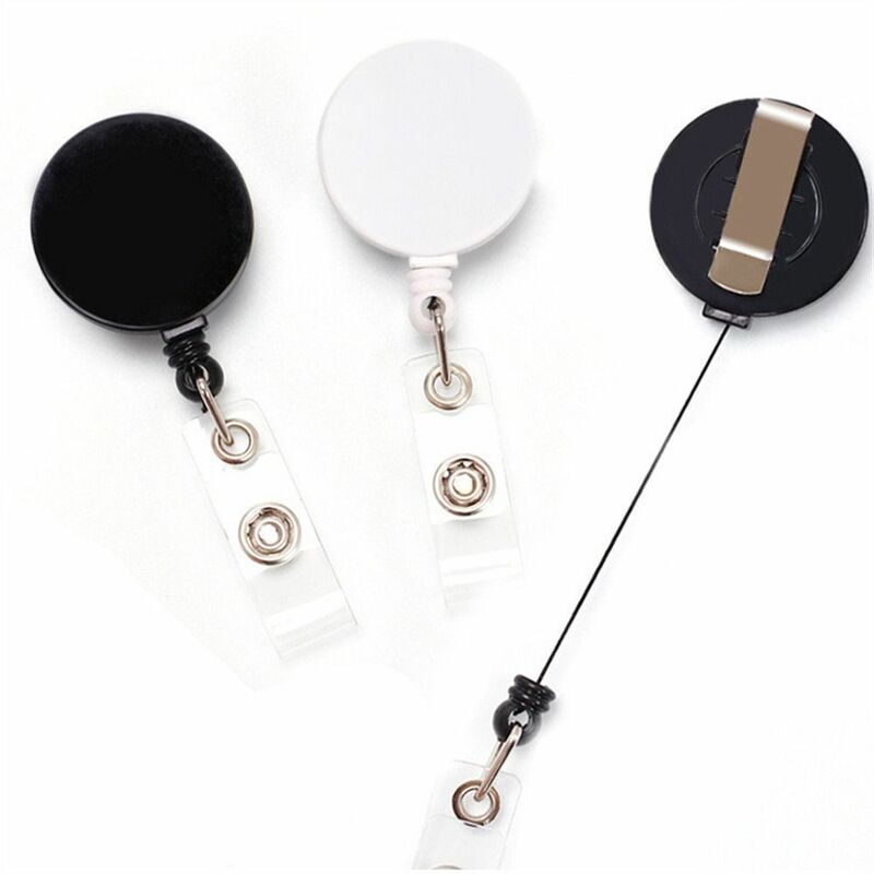 Belt Clip Retractable Badge Reels Anti-Lost Nylon Rope ID Cards Holder Flat ID Lanyard Easy-to-pull Buckle Hospital Use
