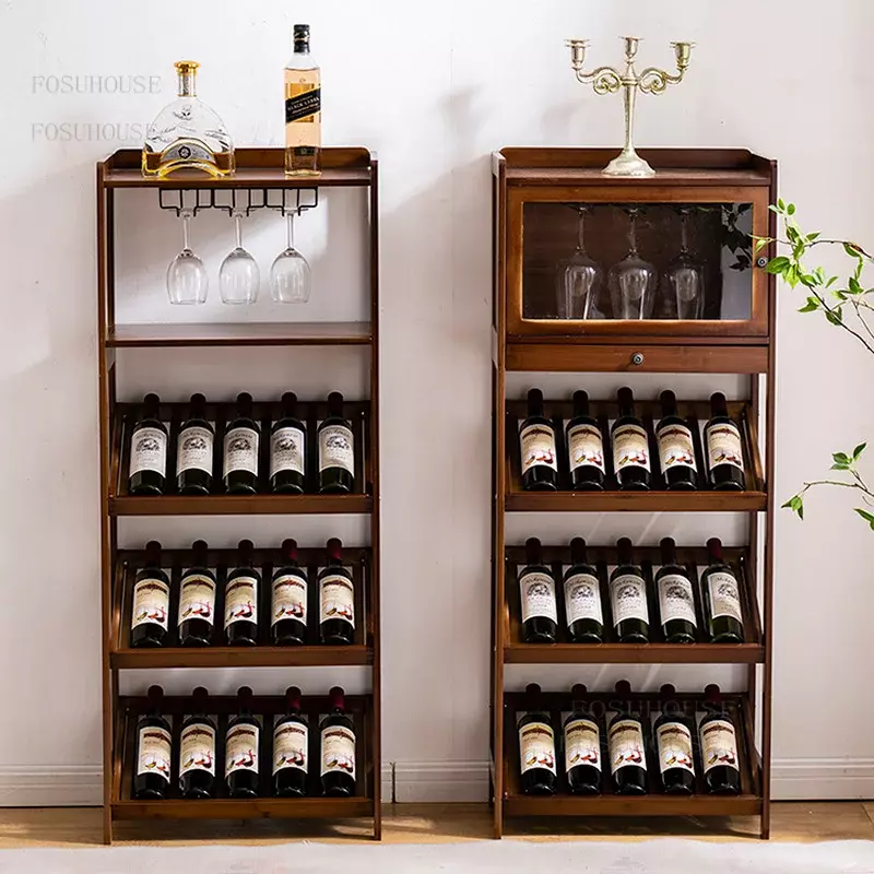 European Floor Bar Cabinet Wine Rack Hotel Restaurant Storage Display Shelf Living Room Wine Bottle Holder Meuble Home Furniture