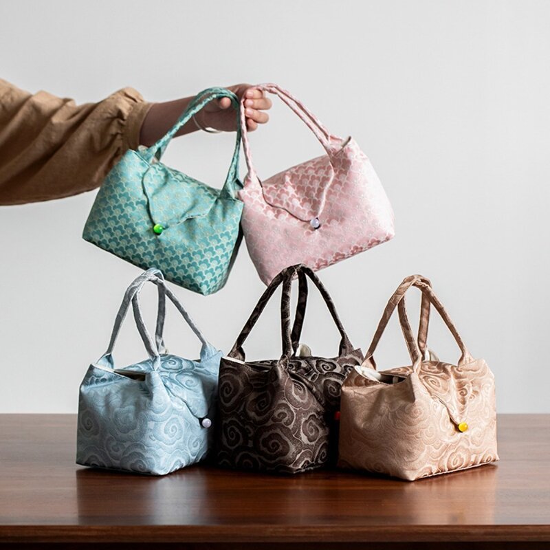 Stoff chinesischen Stil Handtasche Mode Druck Tee geschirr Aufbewahrung tasche Einkaufstasche