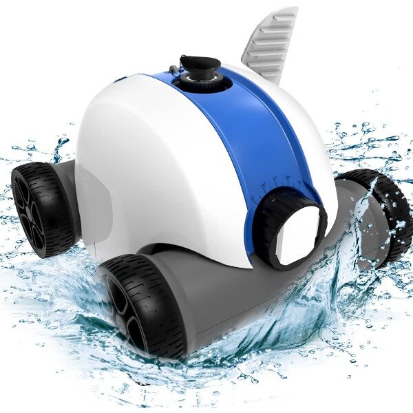 منظف حمام سباحة آلي أوتوماتيكي من Paxcess ، تنظيف قوي ، محركات مزدوجة الدفع ، مقاومة للماء IPX8 ، سلك عائم 33FT