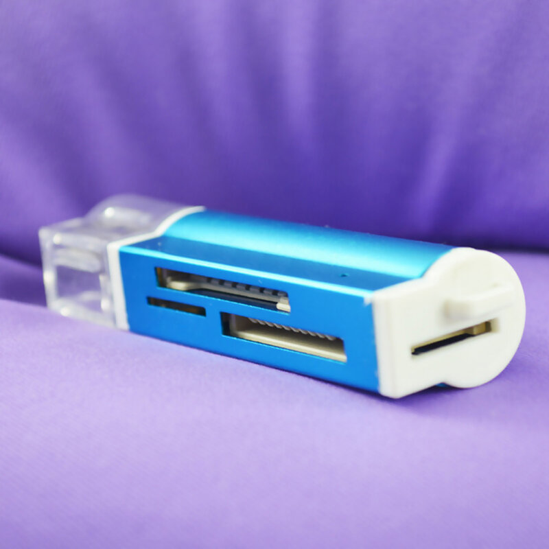 4-in-1 Lighter Shaped Card Reader Space Saving Quick Transmission Device for Laptops Tablets Smartphones