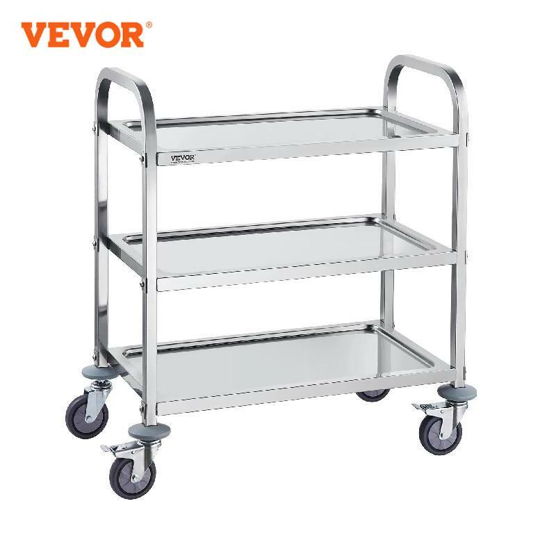 VEVOR-عربة طبية من الفولاذ المقاوم للصدأ ، 3 ، 2 ، 1 طبقات ، عربة معمل ، ث/قابلة للقفل ، عجلات عالمية للمختبر ، العيادة ، المطبخ ، الصالون
