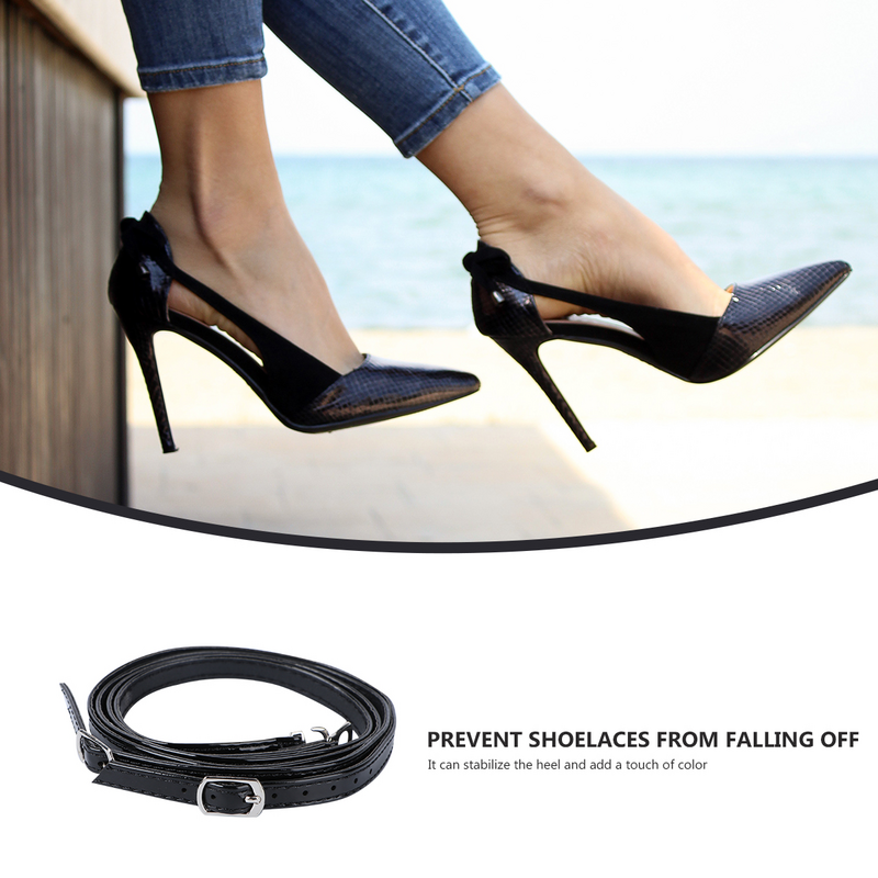 Cordones de tacón alto de imitación para mujer, correas de zapatos cruzados anticaída, 1 par
