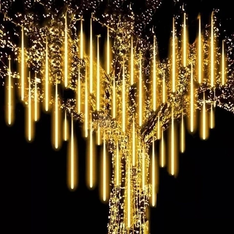 Guirlande de pluie Tube météores 50CM, lumière LED pour noël, fête de mariage, jardin, décor extérieur nouvel an