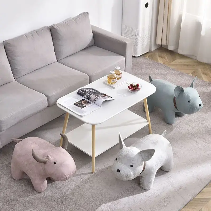 Living Room Chairs Ottoman Cute Elephant Chair Living Room Furniture Kids Stool  Nordic Stool Home Ottomans Wooden Stool