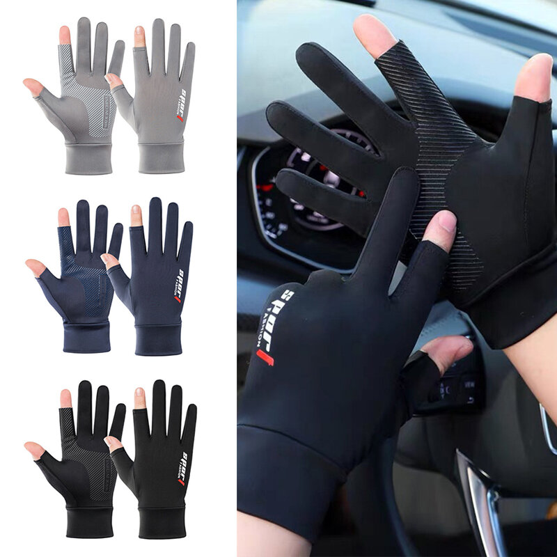Fietshandschoenen Ademende Ijszijde Antislip Anti-Uv Touchscreen Handschoenen