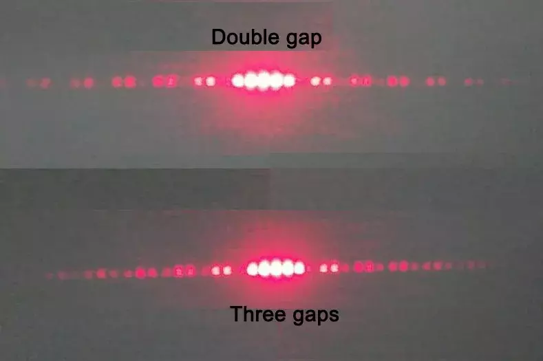 5Pcs การรบกวน Diffraction Grating แผ่น Diffraction ฟิล์มกลุ่ม Optical ทดลองเครื่องมือเดียวคู่ Triple Slit
