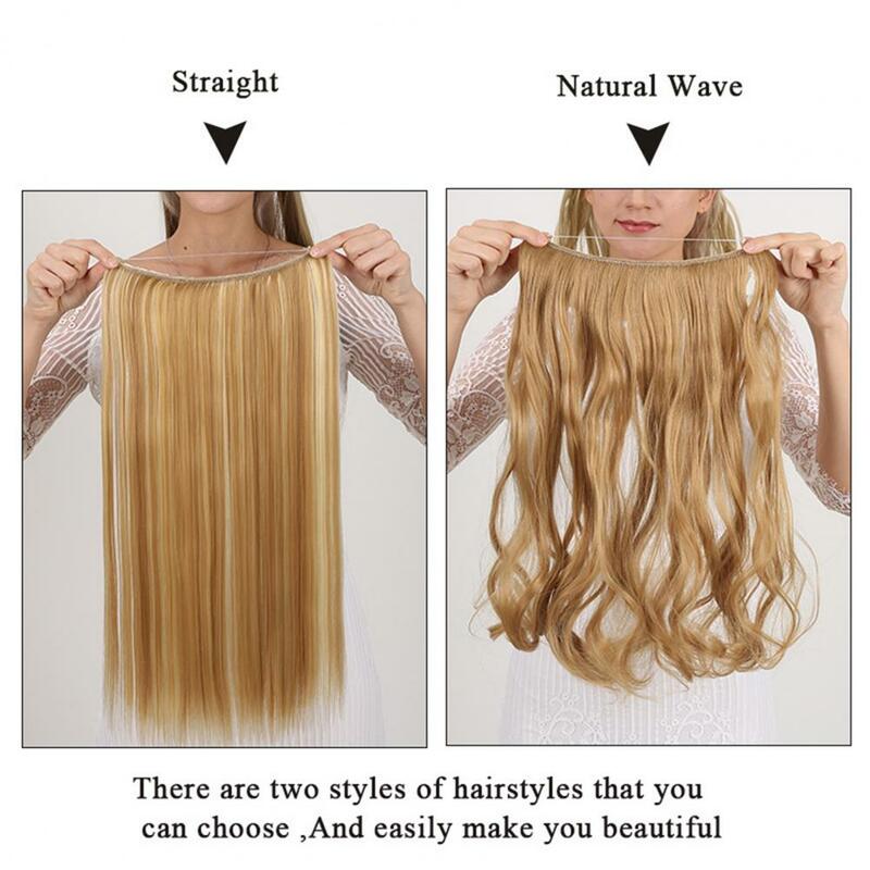 Pacotes de cabelos lisos super longos, extensões de cabelo natural para salão, fibras falsas, tecelagem sintética de cabelo Yaki, 60cm