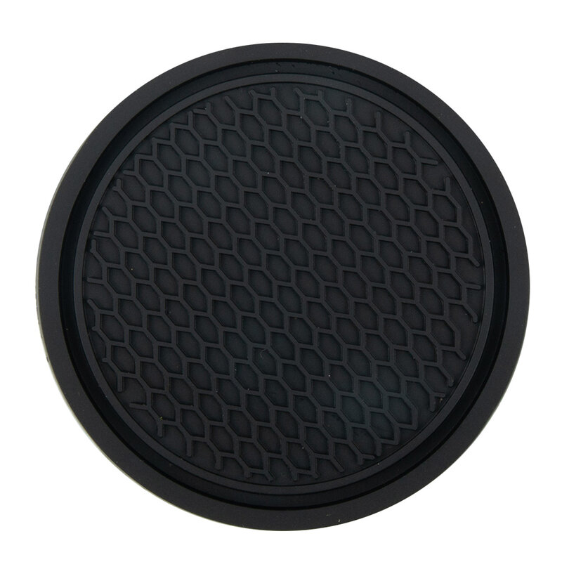 Easy To Clean High Quality Car Coasters Universal Acrylic Diamond Silicone 4pcs Anti-Slip Black Fit For: Car/Home