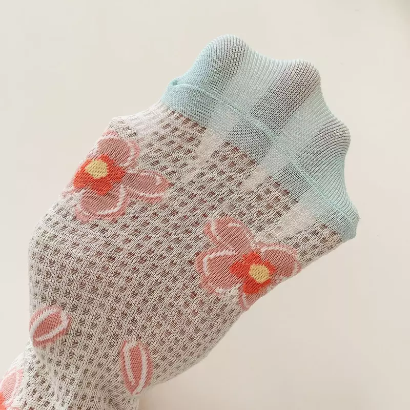 Vintage Flower Socks Women Fashion Summer Sexy Lace Mesh Thin Breathable Long Socks Harajuku Retro Kawaii Cute Crystal Silk Sock