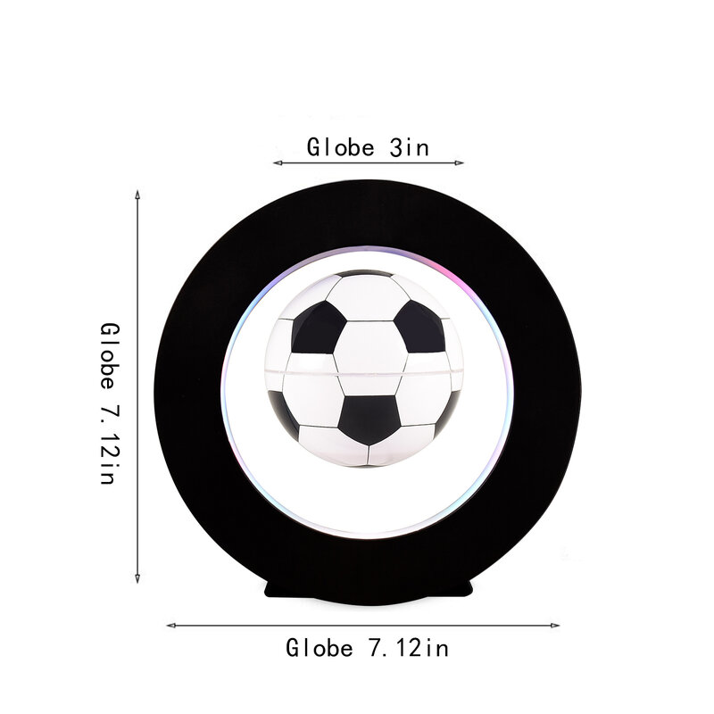 Levitação magnética flutuante futebol com luz LED, meias de futebol rotativas, decoração para escritório doméstico, gadget de mesa presente de aniversário para homens e crianças