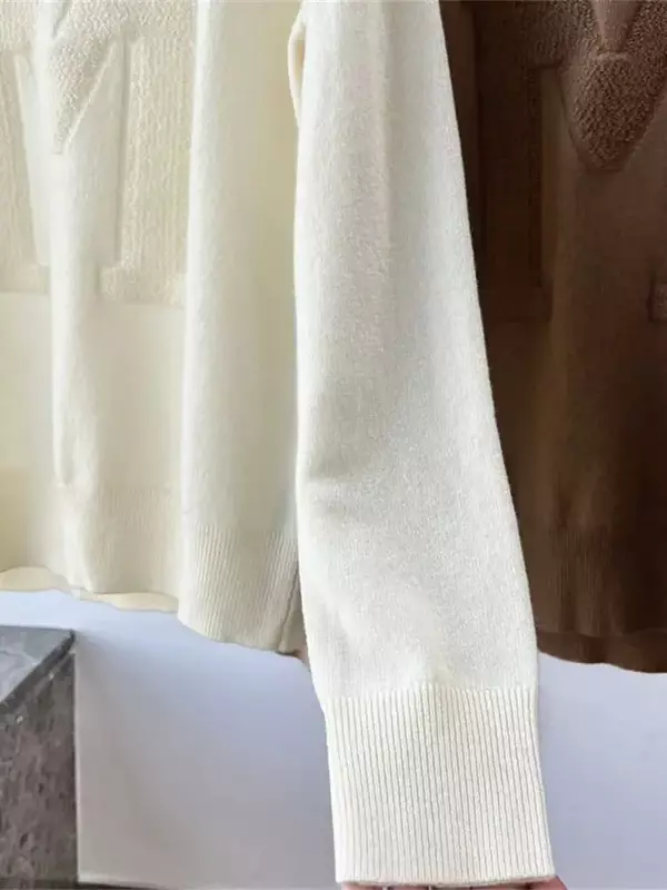 女性用長袖ニットセーター,ラウンドネック,シンプル,単色,レターパターン,カシミア,新しい秋冬コレクション100%