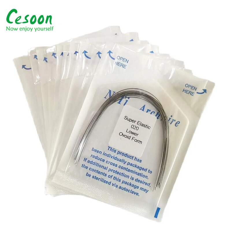 10Packs Dental Orthodontic Niti Arch Wire Super Elastic Round Rectangular Ovoid Archwires Form Teeth Brace Dentist Materials