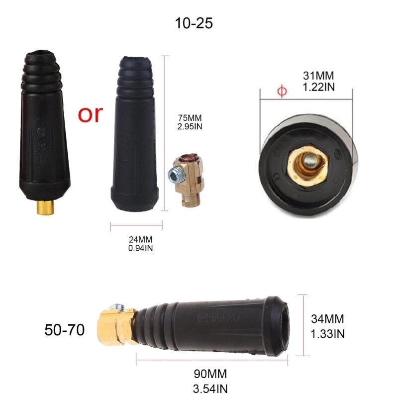 Europa spawacz szybkozłącze męski kabel gniazdo złącza DKJ 10-25 50-70 adapter wtyczki wkładka żeńska części spawarki