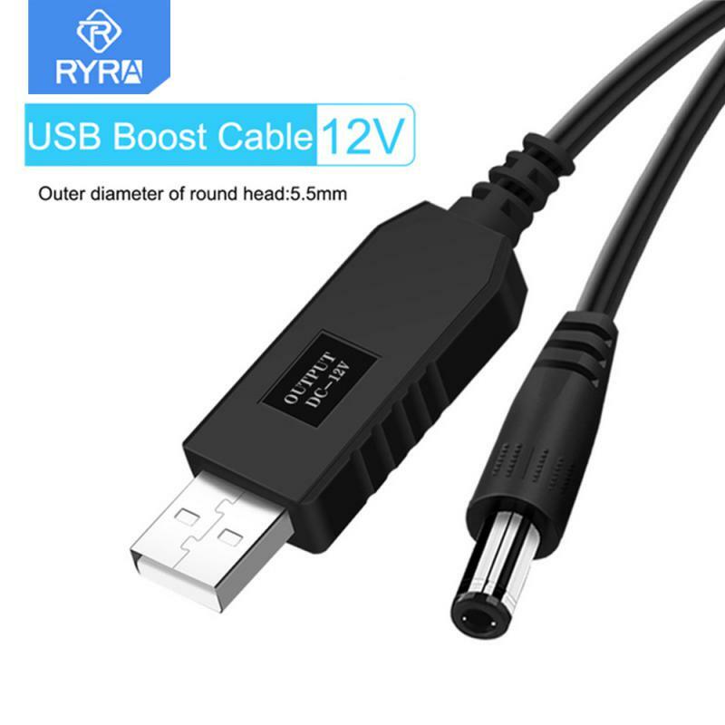 RYRA USB do DC kabel zasilający 5V do 9V /12V Boost Converter Adapter USB do DC Jack kabel ładujący do Router wi-fi Mini wentylator głośnik