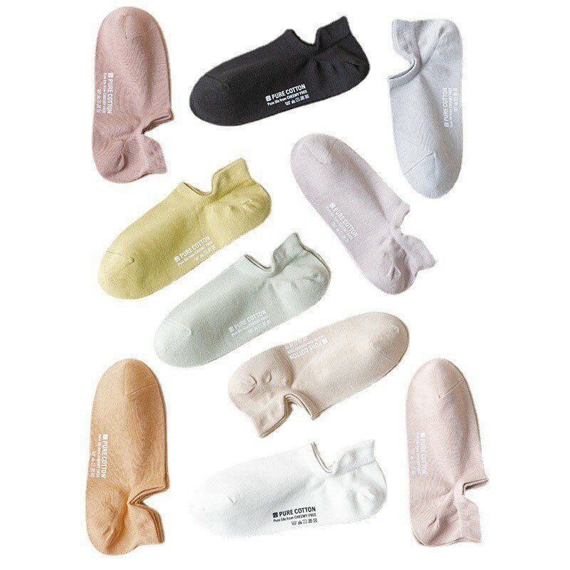 Chaussettes invisibles en coton pour femmes, lettre imprimée, bouche peu profonde, mode minimaliste, chaussettes de sport japonaises Kawaii, chaussettes bateau pour femmes, G114