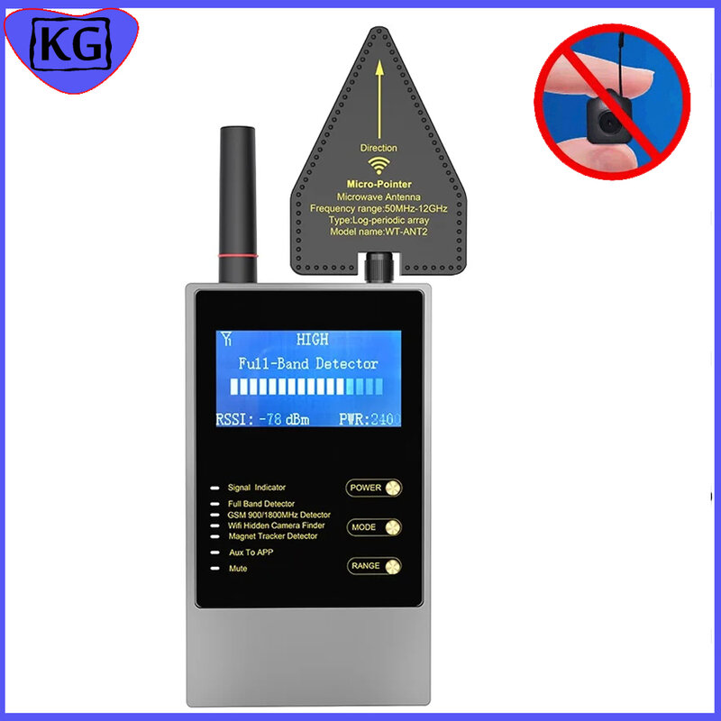 Anti Spy GPS RF Signal Detector Built-in Rechargeable Battery Wifi GSM GPS Tracker Wiretapping Finder Spy Things Device Detector