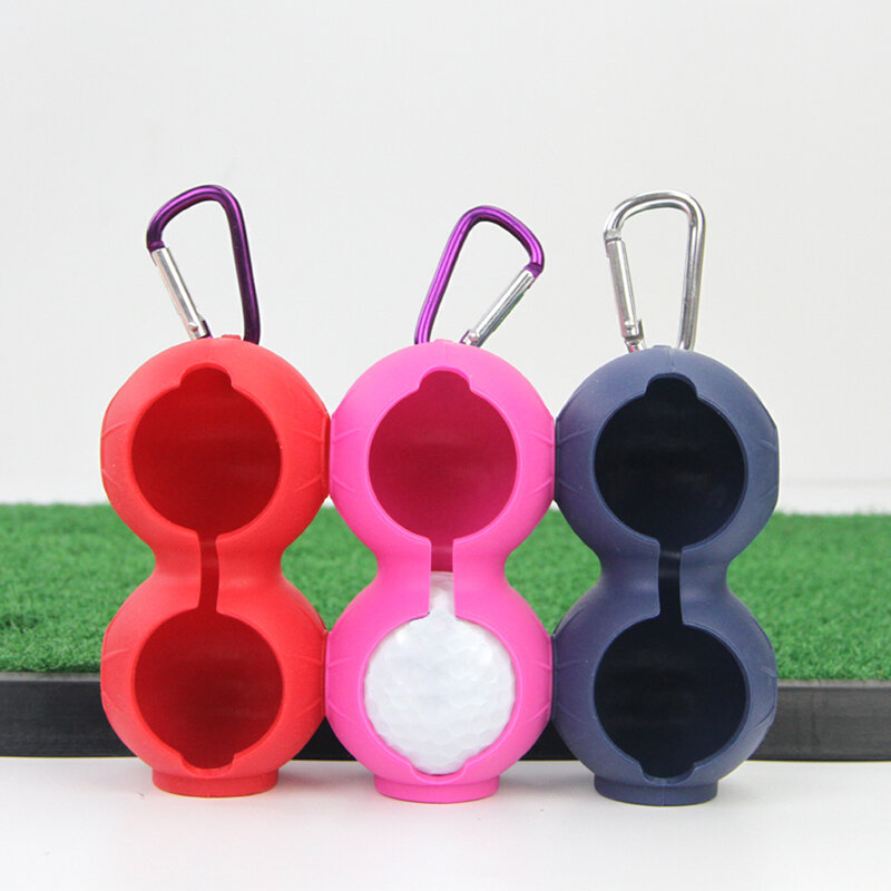 Juste de protection pour balle de golf portable, double étui en silicone, accessoires de sport d'entraînement, 6 couleurs, 1PC