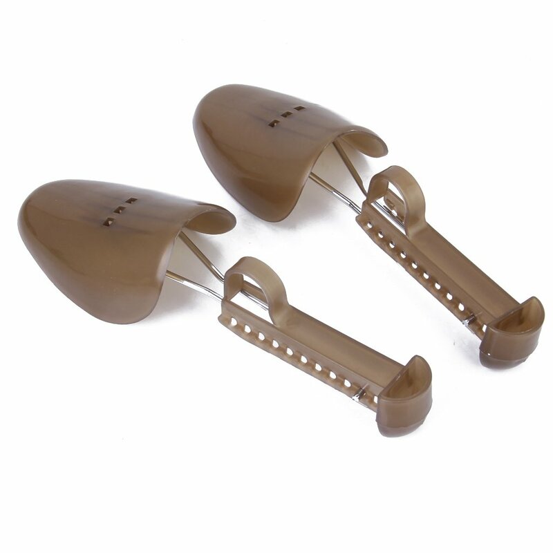 1 Pair of Adjustable Plastic Shoe Trees for Men UK Size 6-13---Brown