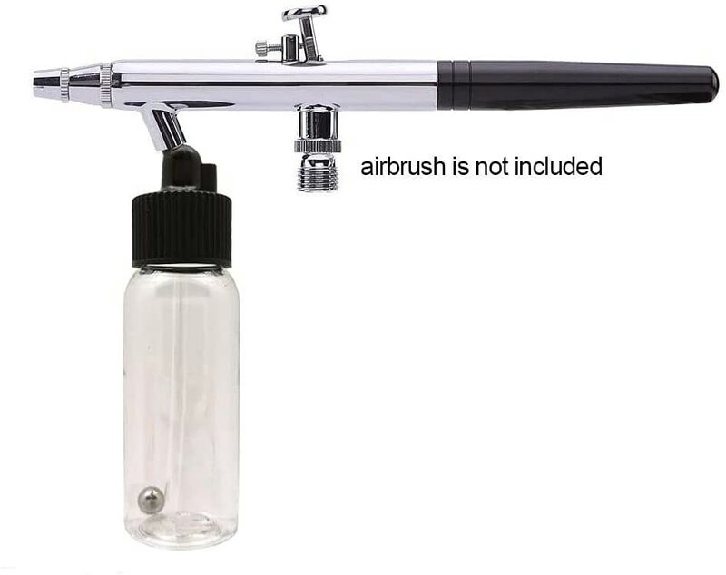 JOYSTAR 10 Pack 30ML Airbrush Plastic Bottles Jars with caps for Dual- Action Siphon Suction Feed Airbrush