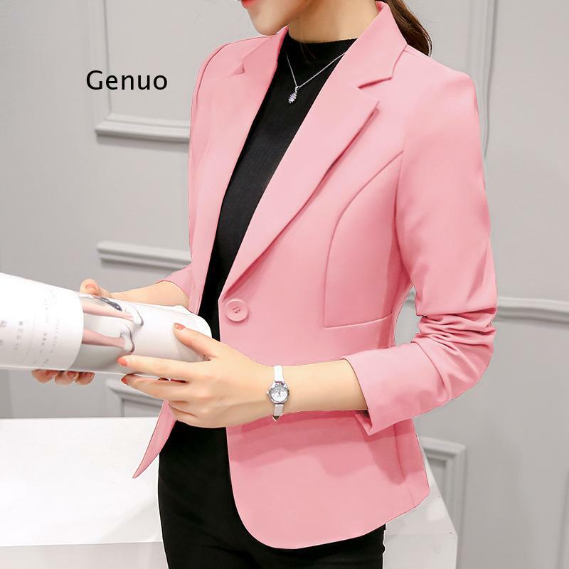 Mulher blazers e jaquetas outono novo feminino curto jaqueta fino feminino terno de manga comprida terno profissional roupas femininas