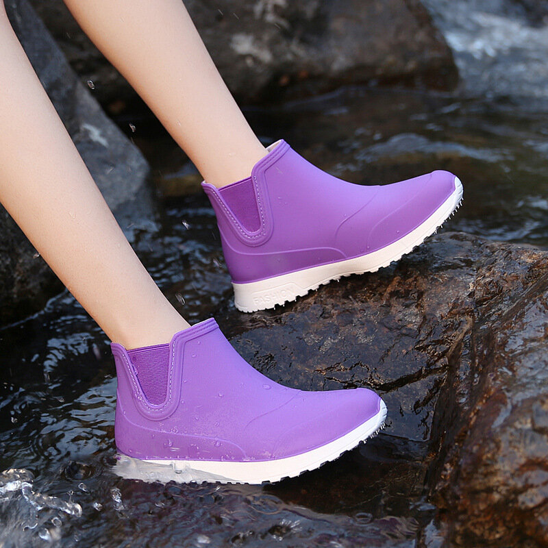 Rain Shoes for Women Rubber Boots Platform Ankle Boots  Autumn Winter Slip on Women Booties Work Shoes Botines Mujer 2024