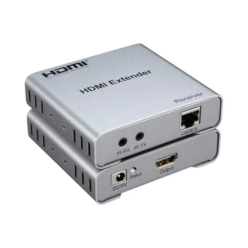Extensor HDMI 4K de 100M con IR, Cable Ethernet, transmisor y receptor de vídeo para ordenador portátil, PC, DVD, Monitor de TV, CAT5E, Cat6, RJ45