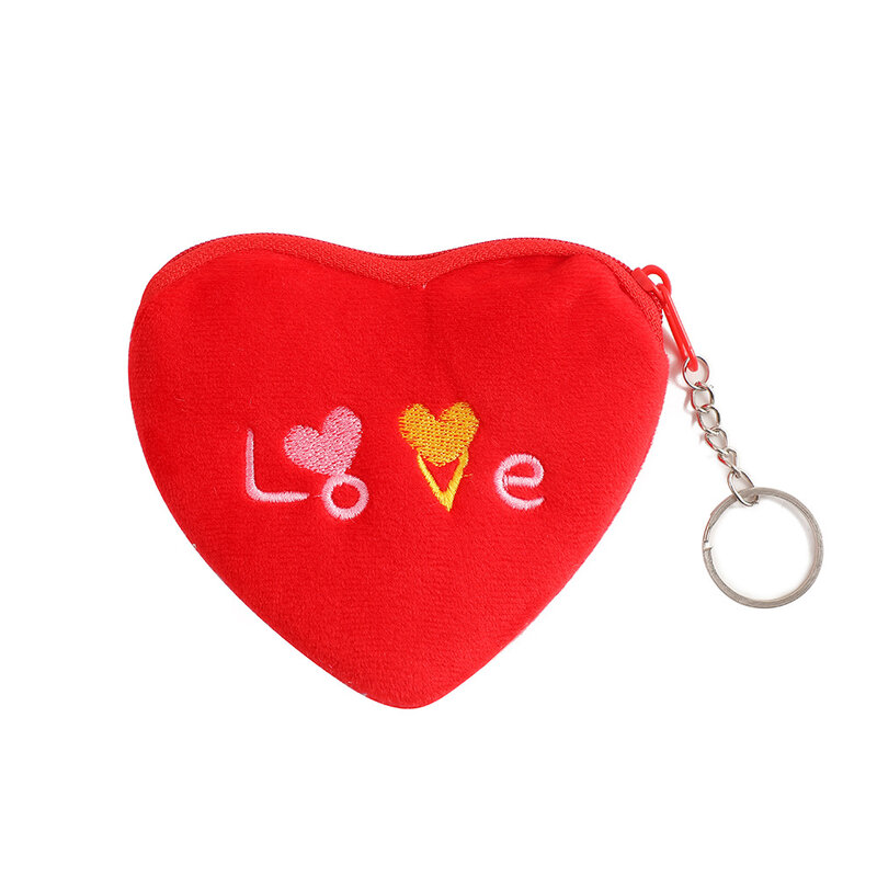 Nowa uroczy w kształcie serca słuchawka mała pluszowa portmonetka kluczowa biżuteria Mini torba do przechowywania kobiet dziewcząt torba podróżna Kawaii