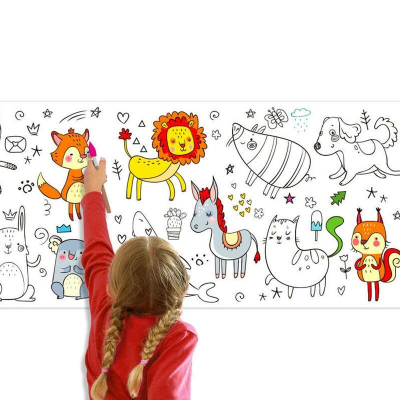 Rolo de desenho infantil, DIY Graffiti Scroll, Papel de enchimento colorido, Papel de colorir, Brinquedos educativos infantis
