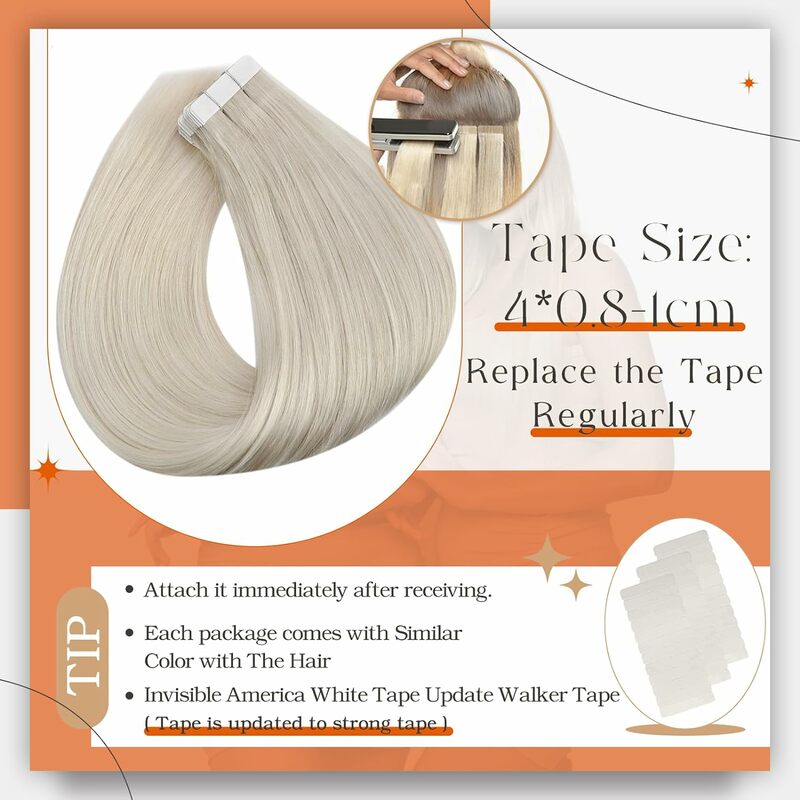 Full Shine Human Hair Extensions Tape in Invisible Tape in Hair Double Sided Tapes Silky Straight Tape in Hair Extensions