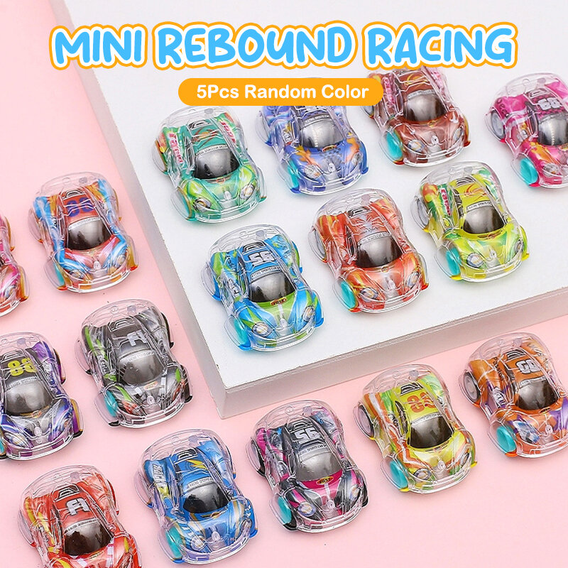 5Pcs Double Layer Pull Back Car Mini Automobile Model Toy Kid Birthday Party Carnival Gift Reward Pinata Filler Prize Pack Toy