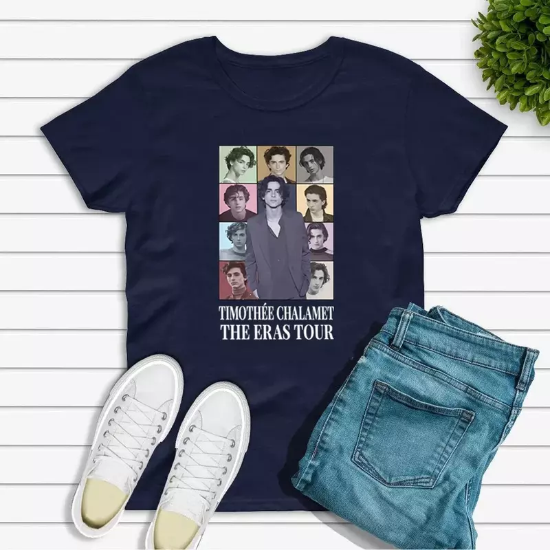 Timothee Chalamet The Eras Tour T-shirt para as Mulheres, 100% Algodão, Streetwear manga curta, roupas vintage