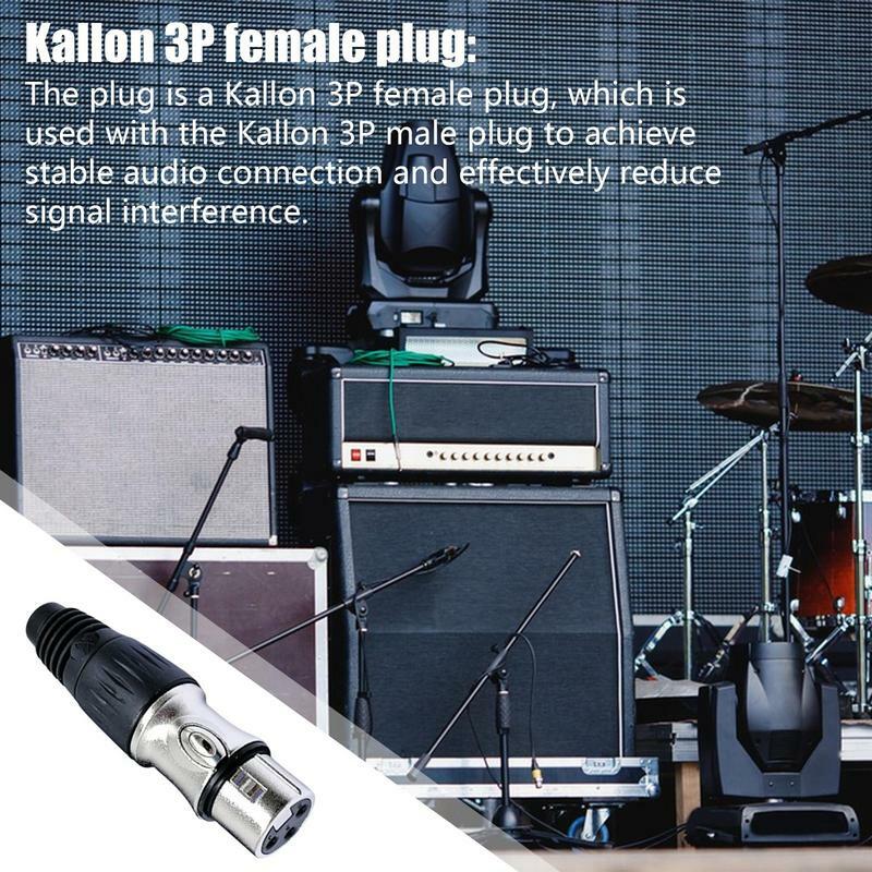 Prise de câble de microphone pour sauna, câble d'extension de téléphone, adaptateur de prise audio, connecteur de haut-parleur femelle noir