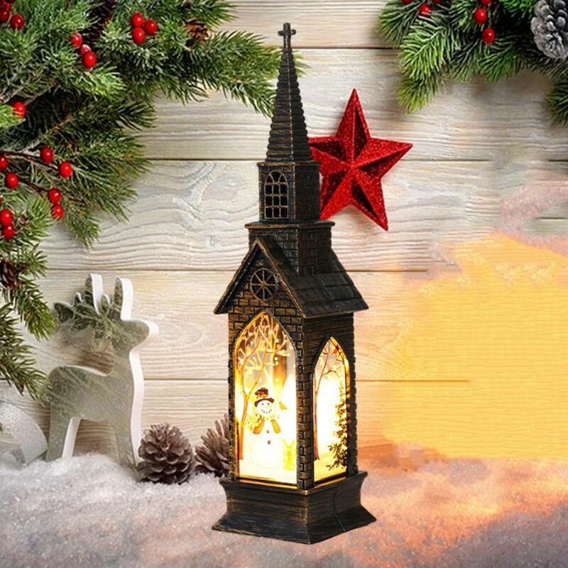 Lunimous House-Lámpara de Navidad Vintage, luz de Casa brillante operada por batería, decoración portátil para el hogar