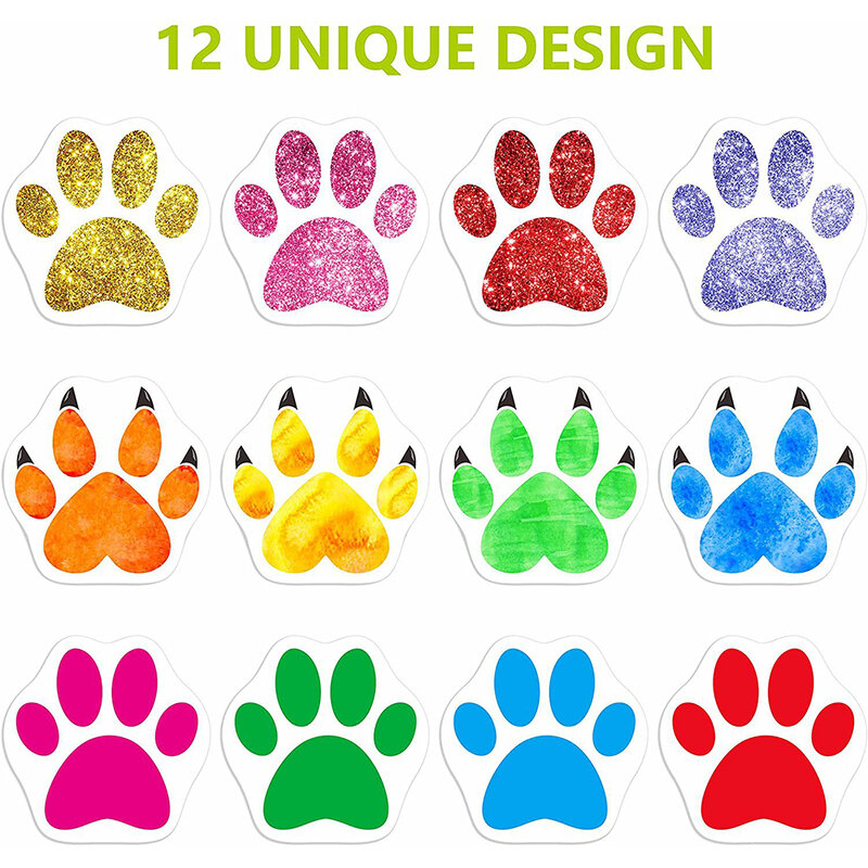 100-500 sztuk kolorowe naklejki z nadrukiem łapy pies kot niedźwiedź łapa etykiety naklejki na laptopa nauczyciel uczeń naklejka do scrapbookingu