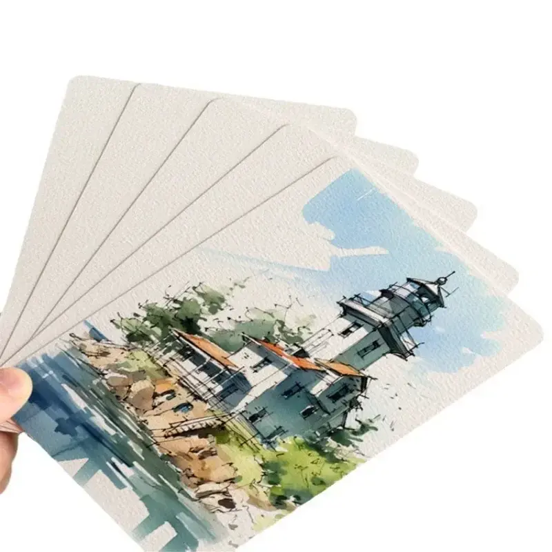 Carta ad acquerello quadrata/rotonda 300g 25 fogli cartolina di carta professionale Color acqua per la pittura di materiale scolastico