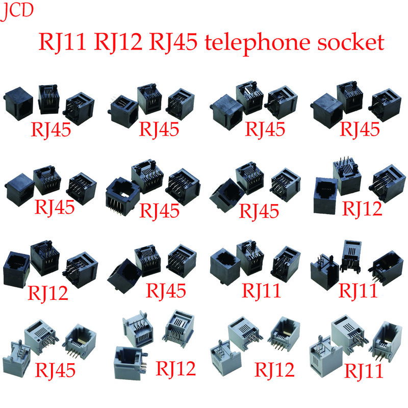 Computador Conector do PWB da rede do Internet, telefone Jack, RJ45, RJ12, RJ11, 4P4C, 6P2C, 6P4C, 6P4C, 6P8C, 8P8C, 1 parte