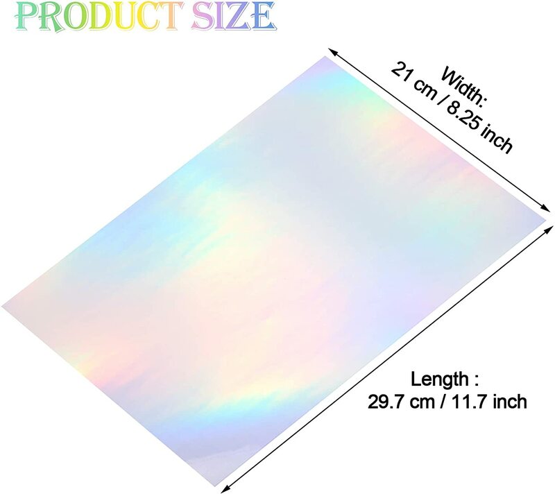 10 stücke Transparent Holographische Overlay Vinyl Laminierung Blätter Klebstoff Aufkleber 210x297mm