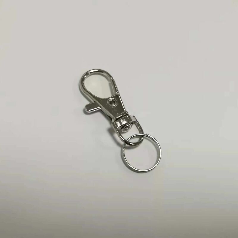 20pcs Silver Color Rhodium Lobster Clasp Clips Key Hook Keychain Split Key Ring Findings Clasps DIY Keychains Making