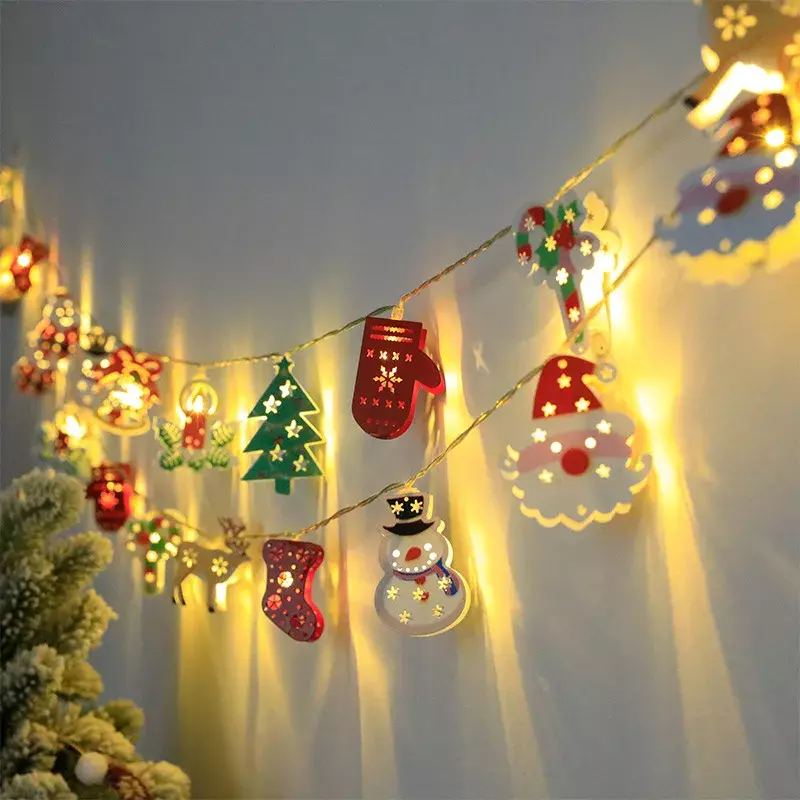Natale LED Light String babbo natale Elk pupazzo di neve ornamento di natale String Light decorazioni natalizie 2023 regalo Navidad di capodanno
