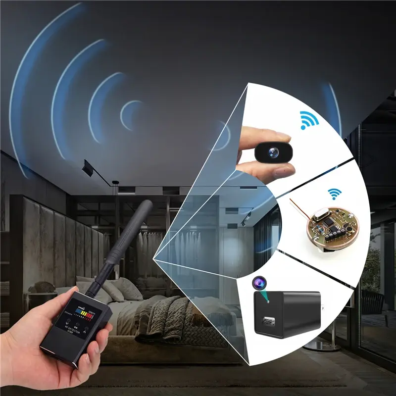 Anti Spy Wireless RF Signal Detector, câmera escondida, Dispositivo de espionagem, Professional versão militar, GSM GPS Tracker