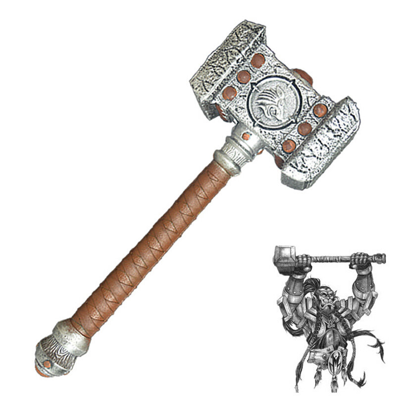 월드 오브 워크래프트 무기 Ogrim Doomhammer 게임 모델 Pu 코스프레 장난감, 사무라이 카나타 검 닌자 검 선물, 남아용 어린이 장난감, 53cm