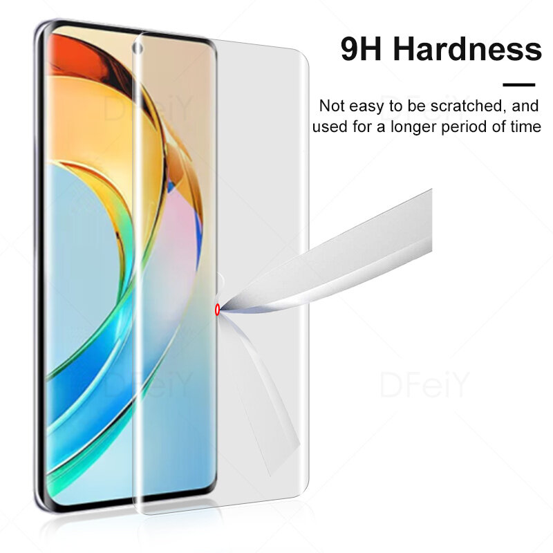 UV Screen Protector For Honor X9b Tempered Glass Film Full Screen Glue For Honor X9a Full Cover UV Glass