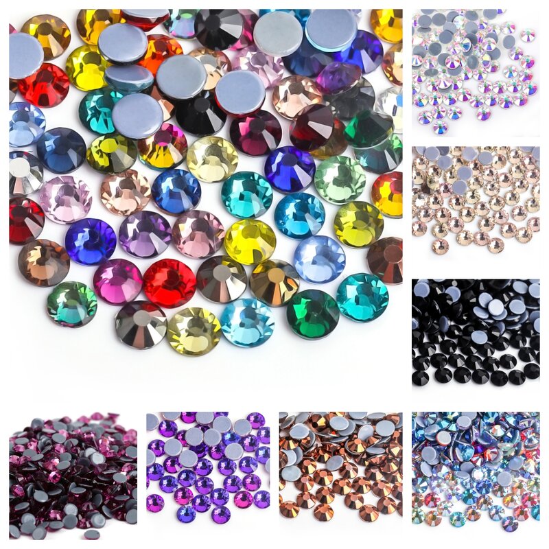 ss3,ss4,ss8,ss12,ss34 Hot fix Rhinestone Glitter Strass Flatback Glass Crystal Hotfix stones Iron on Rhinestones For Garment