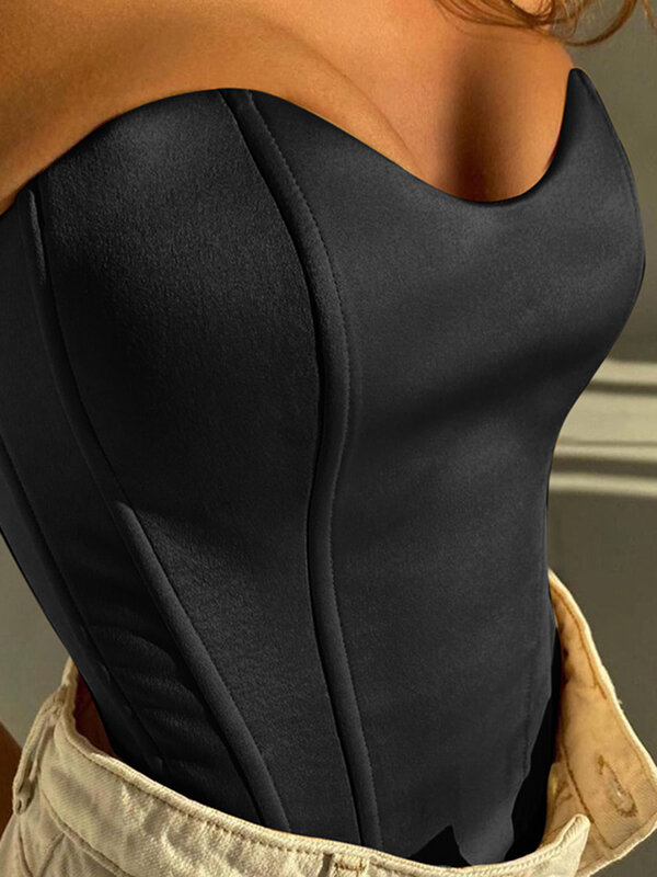 Женский корсет с открытыми плечами WannaThis, облегающий повседневный элегантный сексуальный корсет без бретелек, в стиле пэчворк