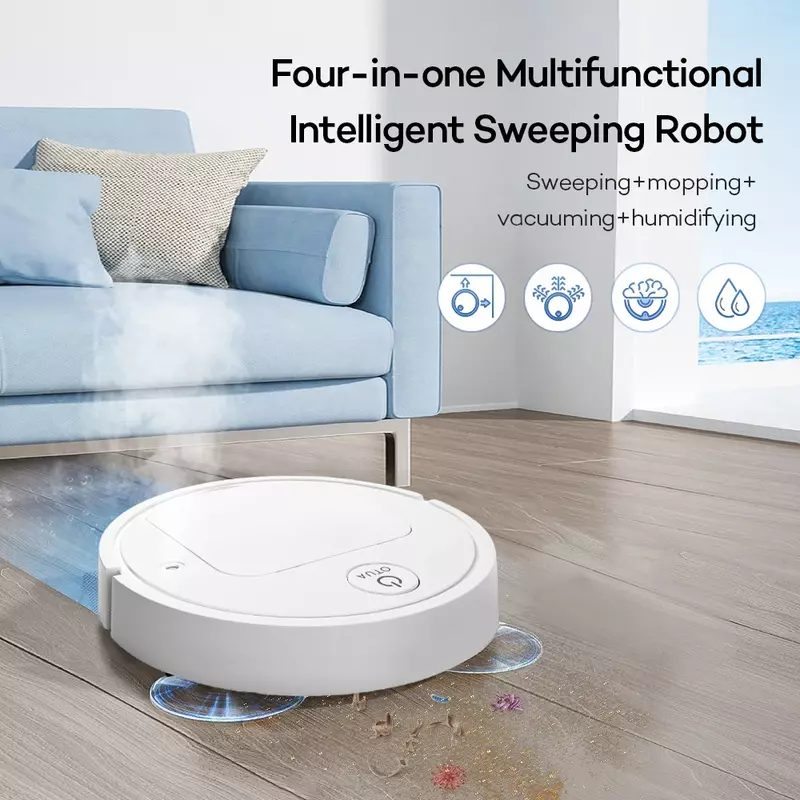 3 인 1 자동 지능형 청소 로봇, 걸레질, 강력한 청소 공기 정화 스프레이, 가습 바닥 걸레