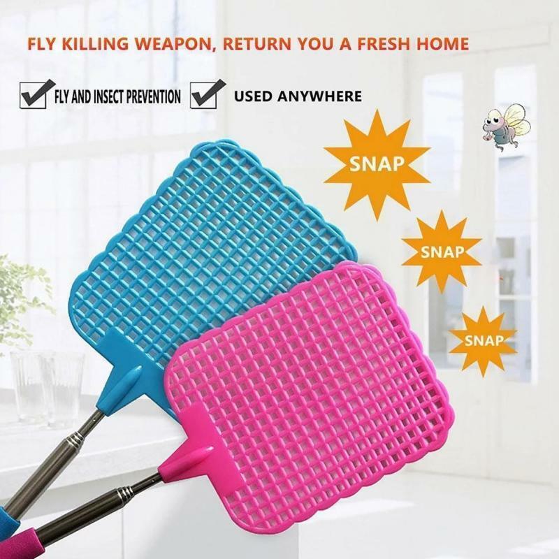 Fly Swatters Telescopic Extendable Fly Swatter Prevent Pest Mosquito Tool Flies Trap Retractable Swatter Garden Supplies
