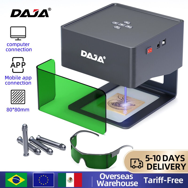 DAJA-grabador láser DJ6 CNC, máquina de grabado láser, 3000mw, Mini impresora rápida de logotipos, cortador de carpintería, madera y plástico