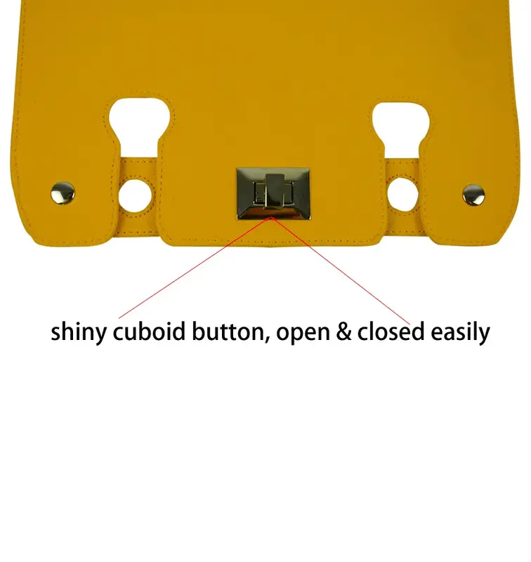 Penutup Flap kulit imitasi Ochic baru dengan tombol berbentuk kubus untuk tas buntfun O chic